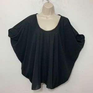 Helmut Lang oversize scoop neck blouse black LG